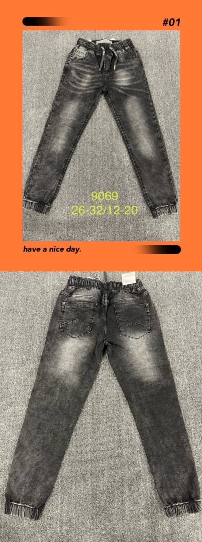 Jeansy chłopięce 9069  1 kolor  12-20