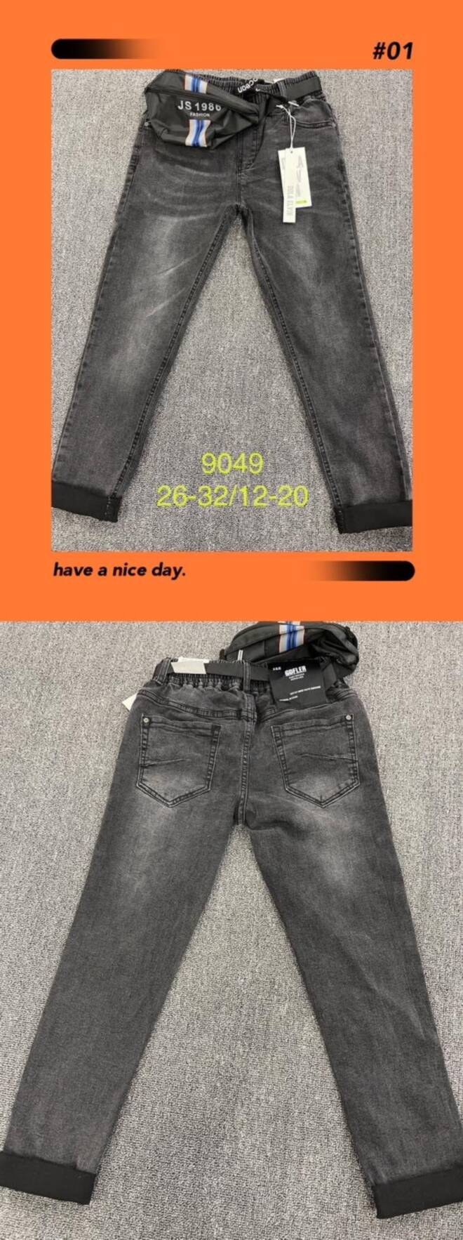 Jeansy chłopięce 9049 1 kolor  12-20