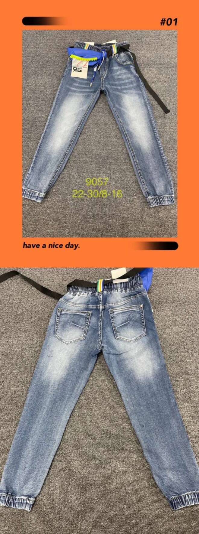 Jeansy chłopięce 9057 1 kolor  8-16 1