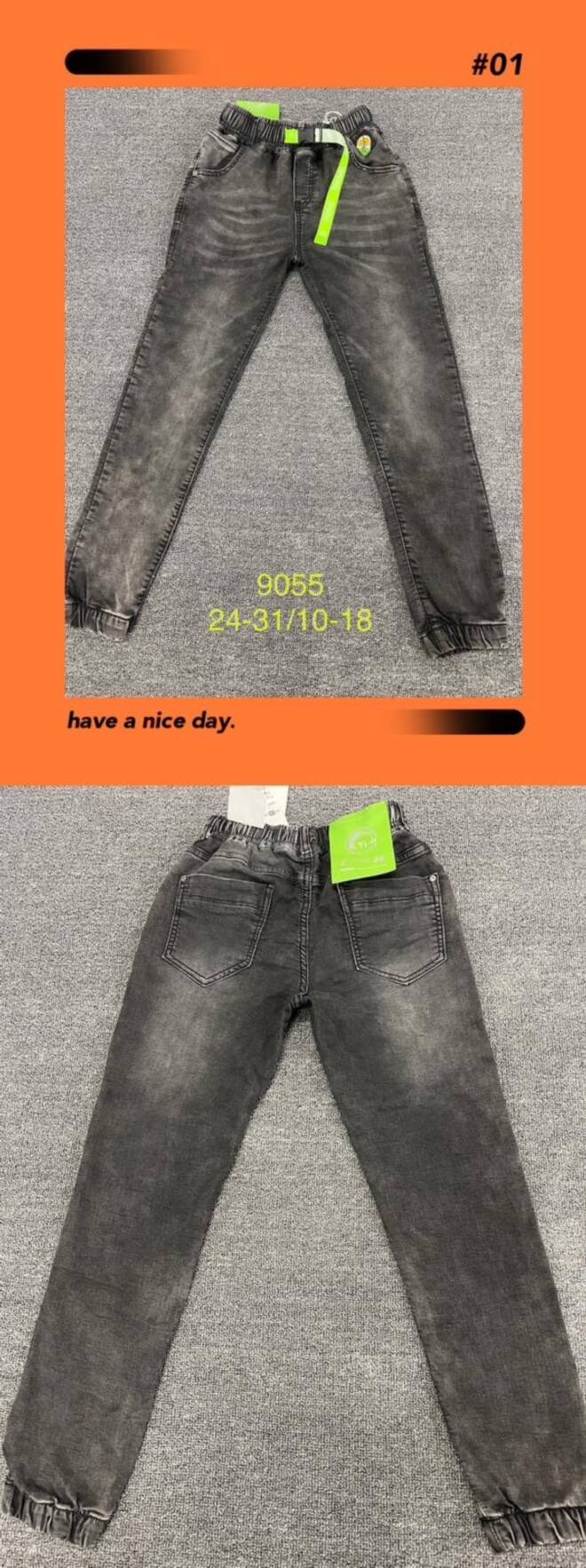 Jeansy chłopięce 9055 1 kolor  10-18