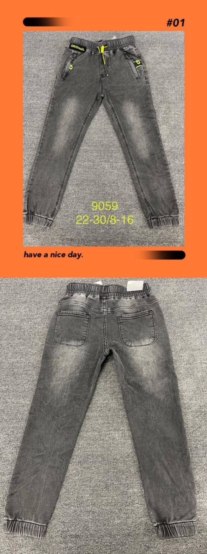 Jeansy chłopięce 9059 1 kolor  8-16