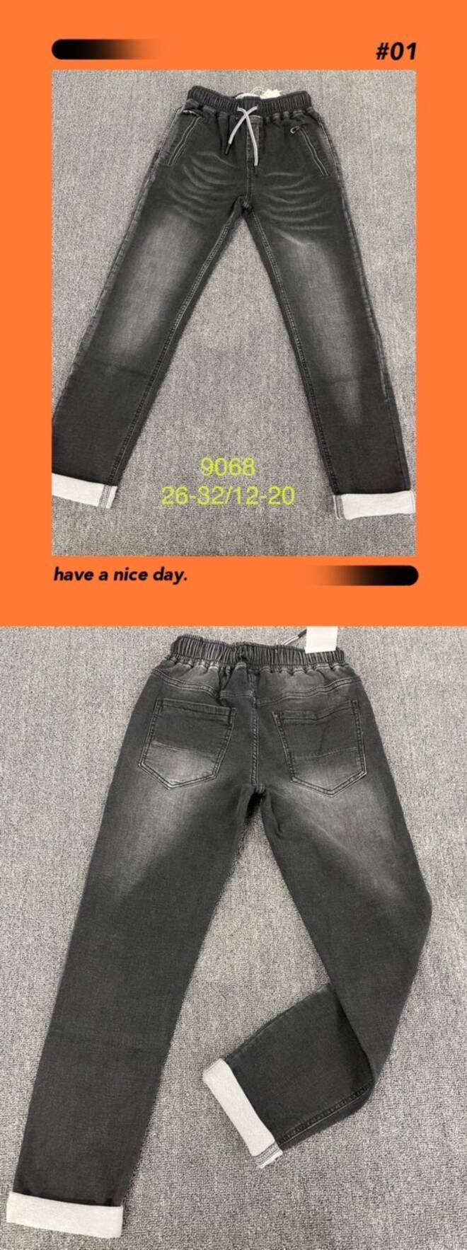 Jeansy chłopięce 9068 1 kolor  12-20 1