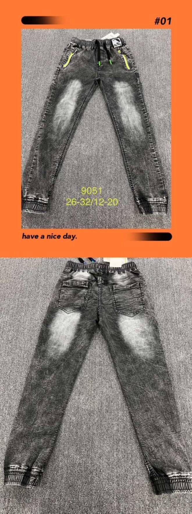 Jeansy chłopięce 9051 1 kolor  12-20 1