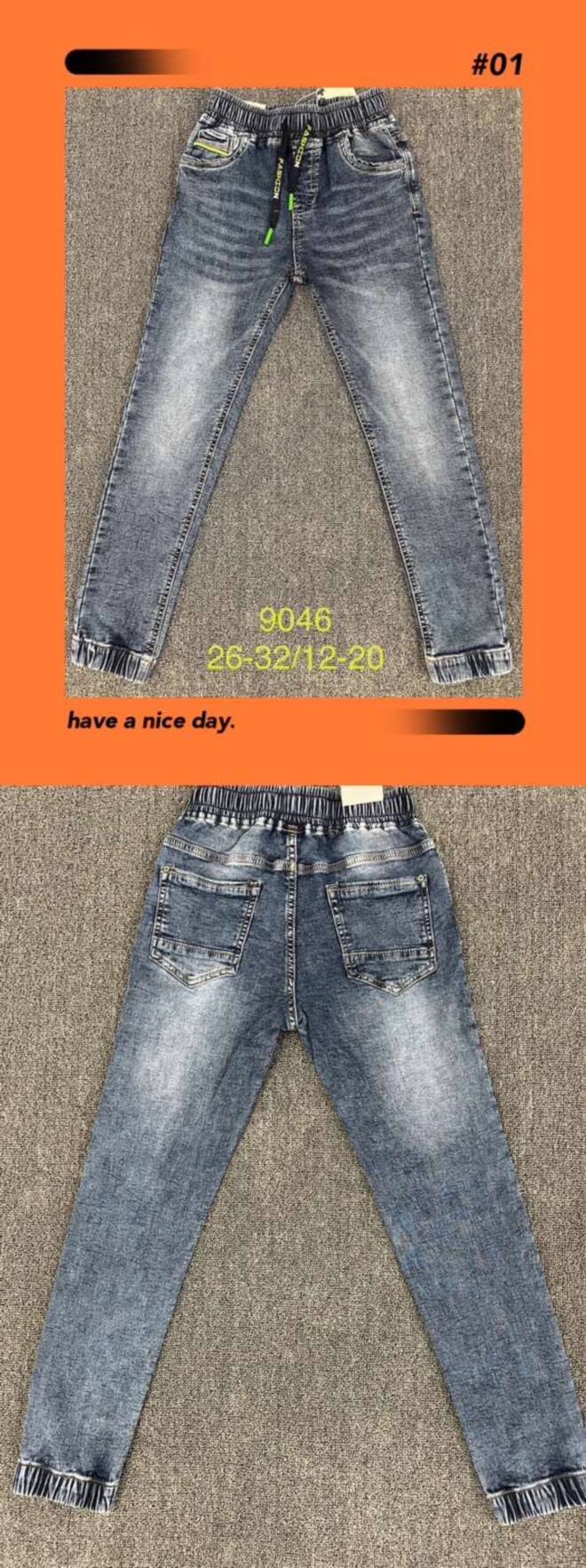 Jeansy chłopięce 9046 1 kolor  12-20 1