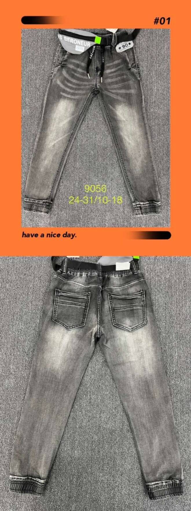 Jeansy chłopięce 9056 1 kolor  10-18