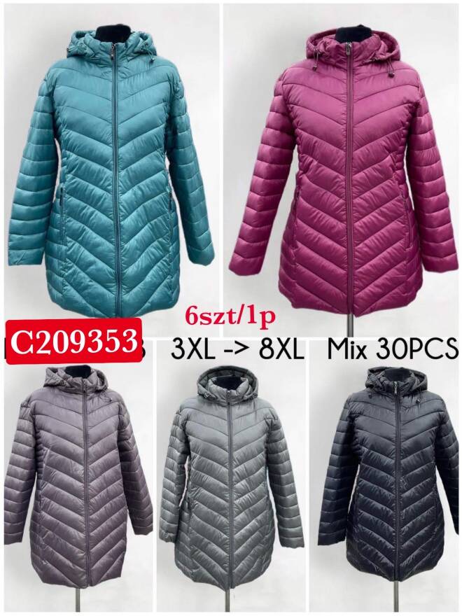 Kurtka wiosena damskie 9353 1 kolor  3XL-8XL(Towar China)