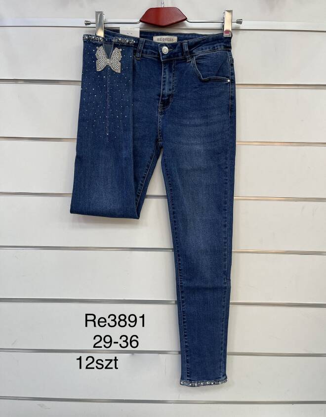 Jeansy damskie RE3891 1 kolor  29-36 1