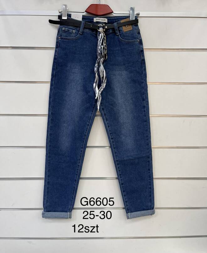 Jeansy damskie G6605 1 kolor  25-30