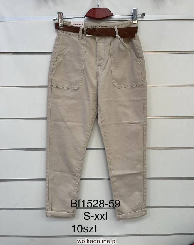 Jeansy damskie BF1528 1 kolor  S-2XL