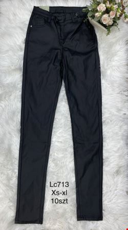 Spodnie skórzane damskie LC713 1 kolor  XS-XL