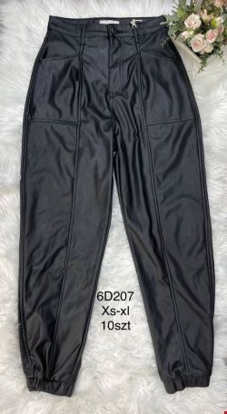 Spodnie skórzane damskie 6D207 1 kolor  XS-XL