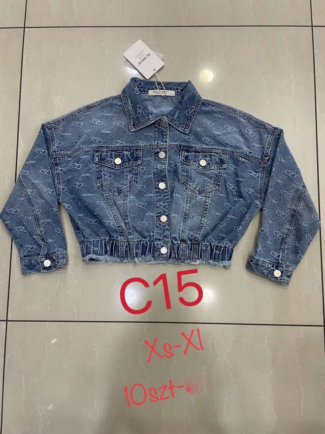 Kurtka jeansowa damskie C15 1 kolor  XS-XL