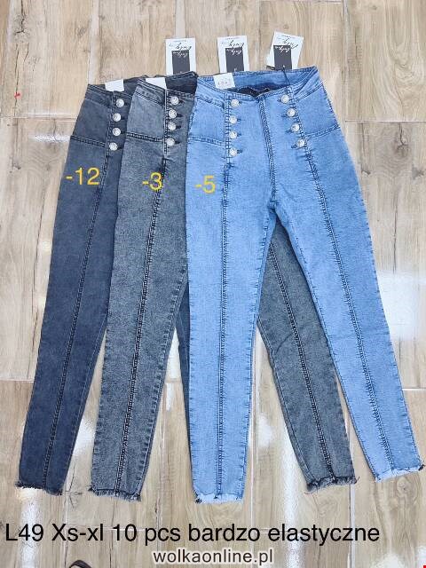 Jeansy damskie L49 1 kolor XS-XL