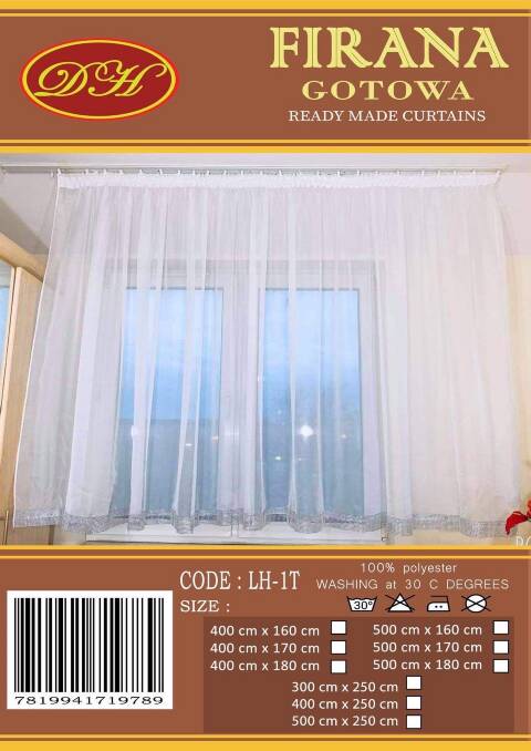 Firanka gotowa 3726 1 kolor 400x160