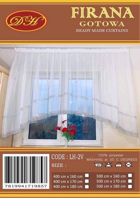 Firanka gotowa 3727 1 kolor 400x160