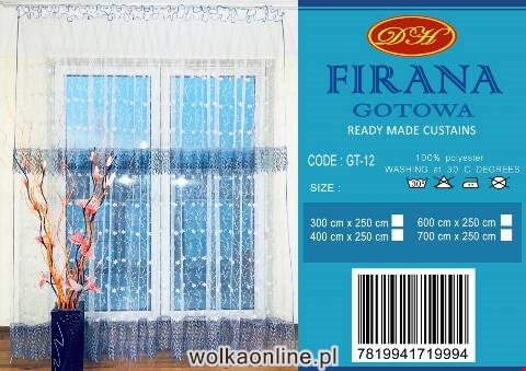 Firanka gotowa 3737 1 kolor 400x250