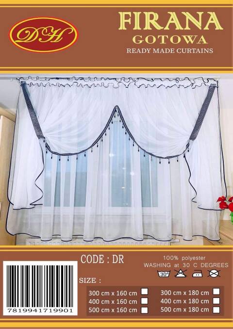 Firanka gotowa 3746 1 kolor 400x150