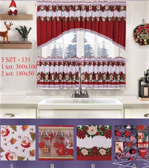 Firanka gotowa 3759 Mix kolor 360x100 1