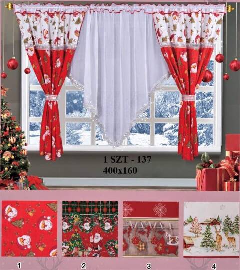 Firanka gotowa 3761 Mix kolor 400x160 1