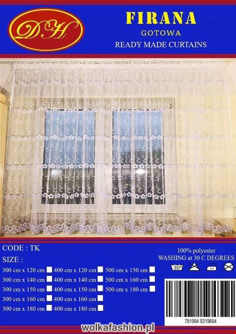 Firanka gotowa 3773 1 kolor 40x250