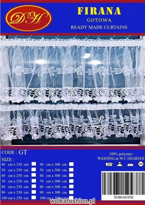 Firanka gotowa 3775 1 kolor 40x250
