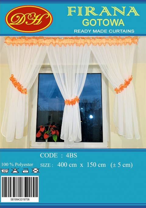 Firanka gotowa 3793 1 kolor 400x150