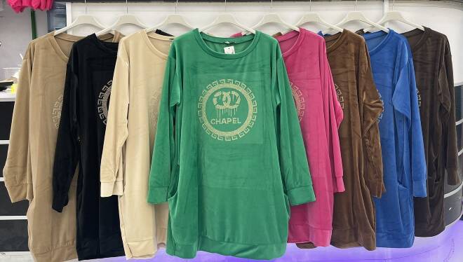 Tuniki welur damskie 3941 Mix KOLOR  Standard