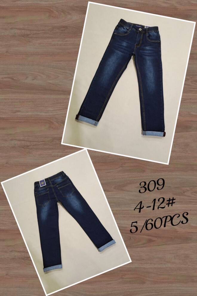 Jeansy chłopięce 309 1 kolor  4-12 1