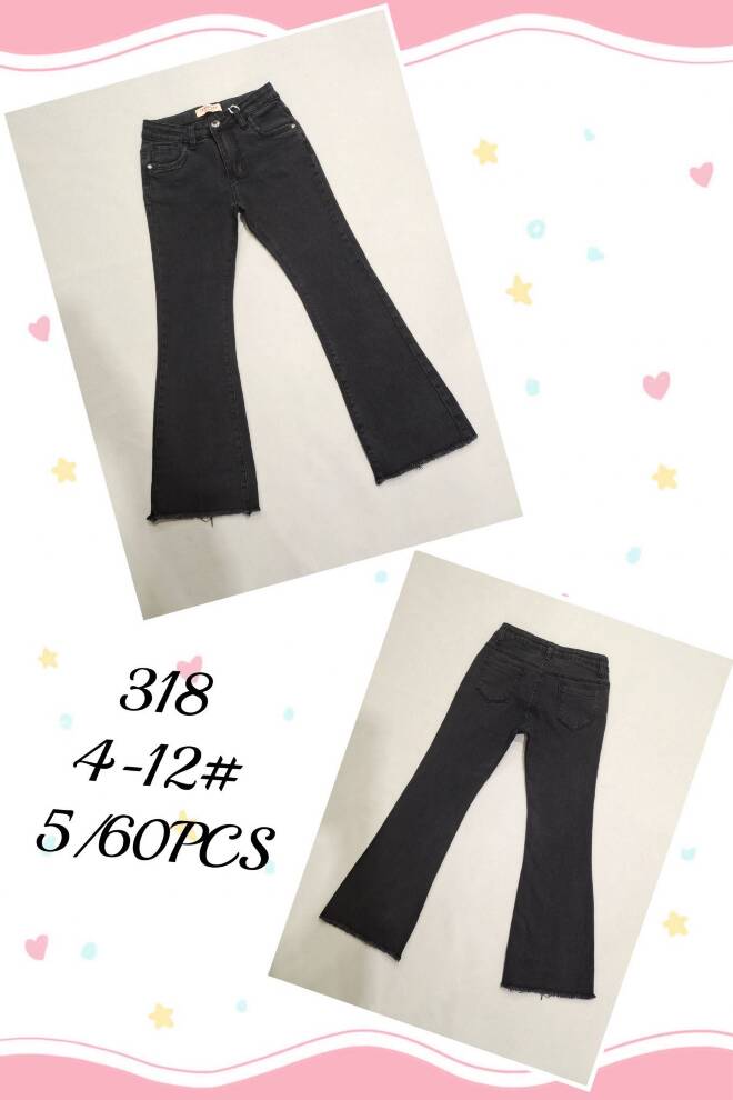 Jeansy dziewczęce 318 1 kolor  4-12 1