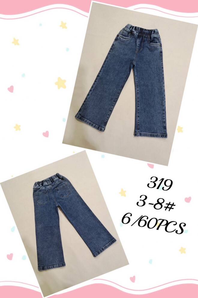 Jeansy dziewczęce 319 1 kolor  3-8 1