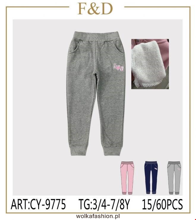 Spodnie dresowe dziewczęce CY-9775 Mix KOLOR 3-8