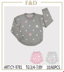 Sweter dziewczęce CY-9781 Mix KOLOR  3-8