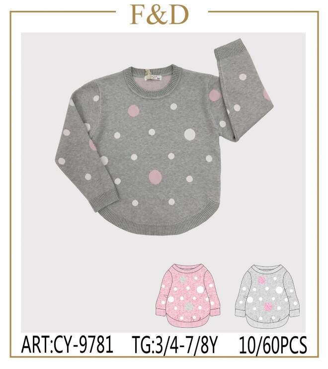 Sweter dziewczęce CY-9781 Mix KOLOR  3-8 1