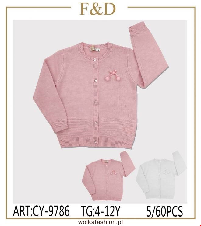 Sweter dziewczęce CY-9786 1 kolor  4-12