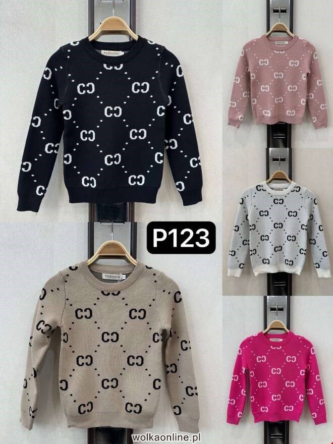 Sweter dziewczęce P123 1 kolor  4-14