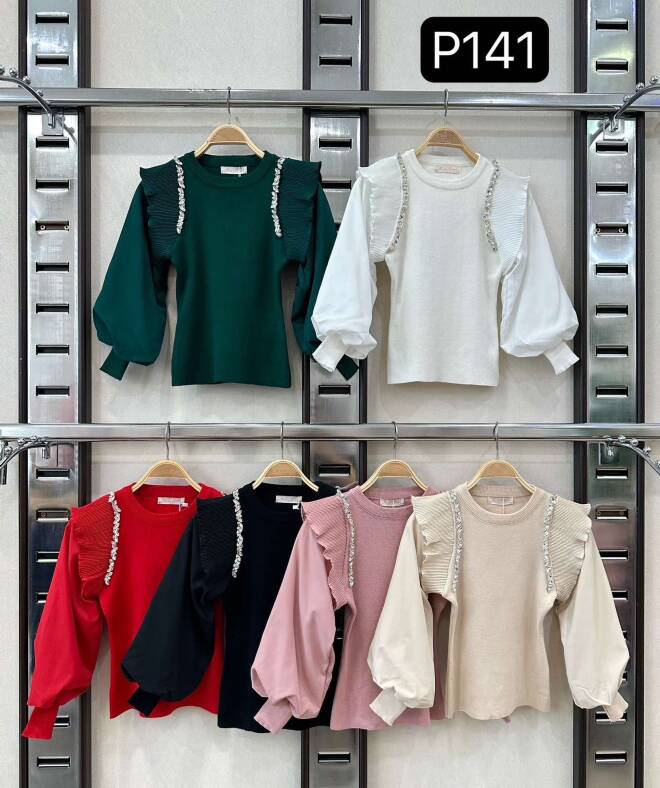 Sweter dziewczęce P141 1 kolor  4-14 1