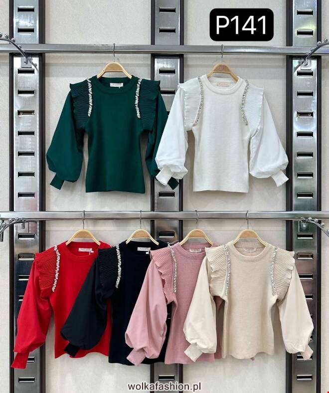 Sweter dziewczęce P141 1 kolor  4-14