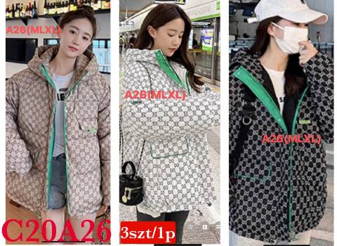 Kurtka zimowa damskie A26 1 kolor M-XL