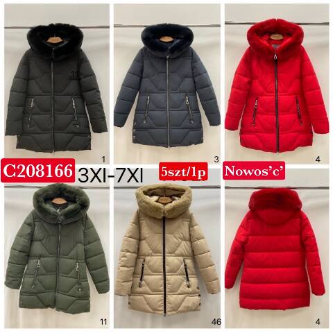 Kurtka zimowa damskie 8166 1 kolor 3XL-7XL