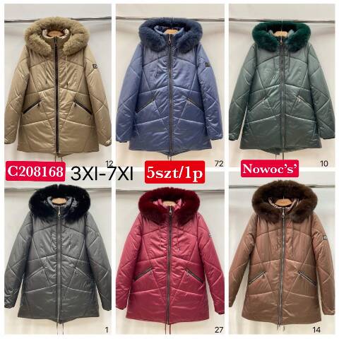 Kurtka zimowa damskie 8168 1 kolor 3XL-7XL