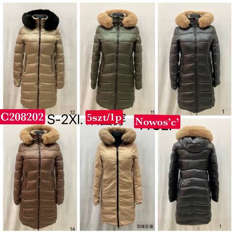Płaszcze zimowe damskie 8202 1 kolor S-2XL