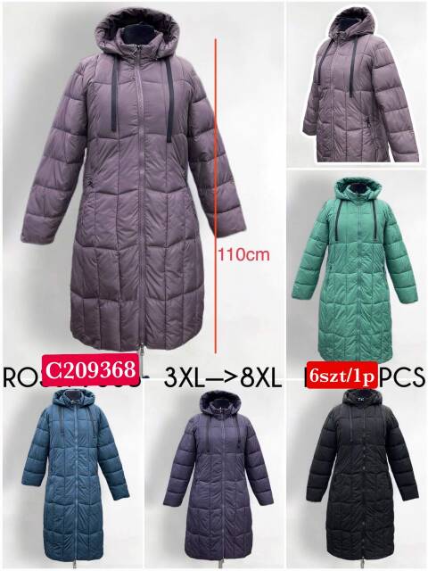 Płaszcze zimowe damskie 9368 1 kolor 3XL-8XL