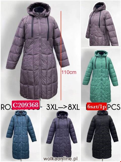Płaszcze zimowe damskie 9368 1 kolor 3XL-8XL