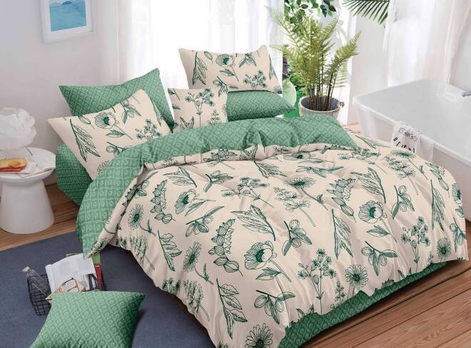 Komplet pościel 4 części 4536 1 kolor  160 x 200