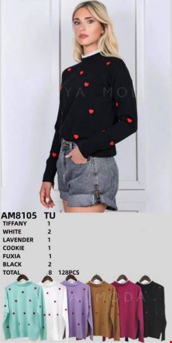 Sweter damskie AM8105 Mix kolor Standard