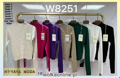 Sweter damskie  W8251 Mix kolor Standard