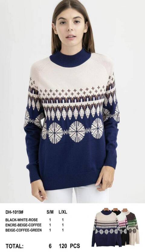 Sweter damskie DH-1019 Mix kolor S/M-L/XL 1