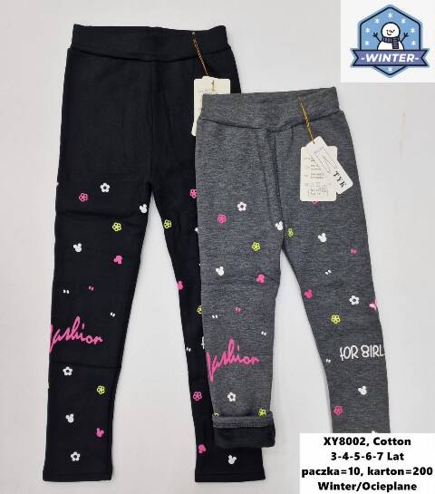 Leginsy ocieplanne dziewczęce XY8002 Mix kolor 3-7