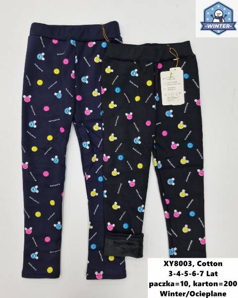 Leginsy ocieplanne dziewczęce XY8003 Mix kolor 3-7 1