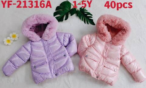 Kurtka zimowa dziewczęce YF-21316A Mix kolor 1-5 1